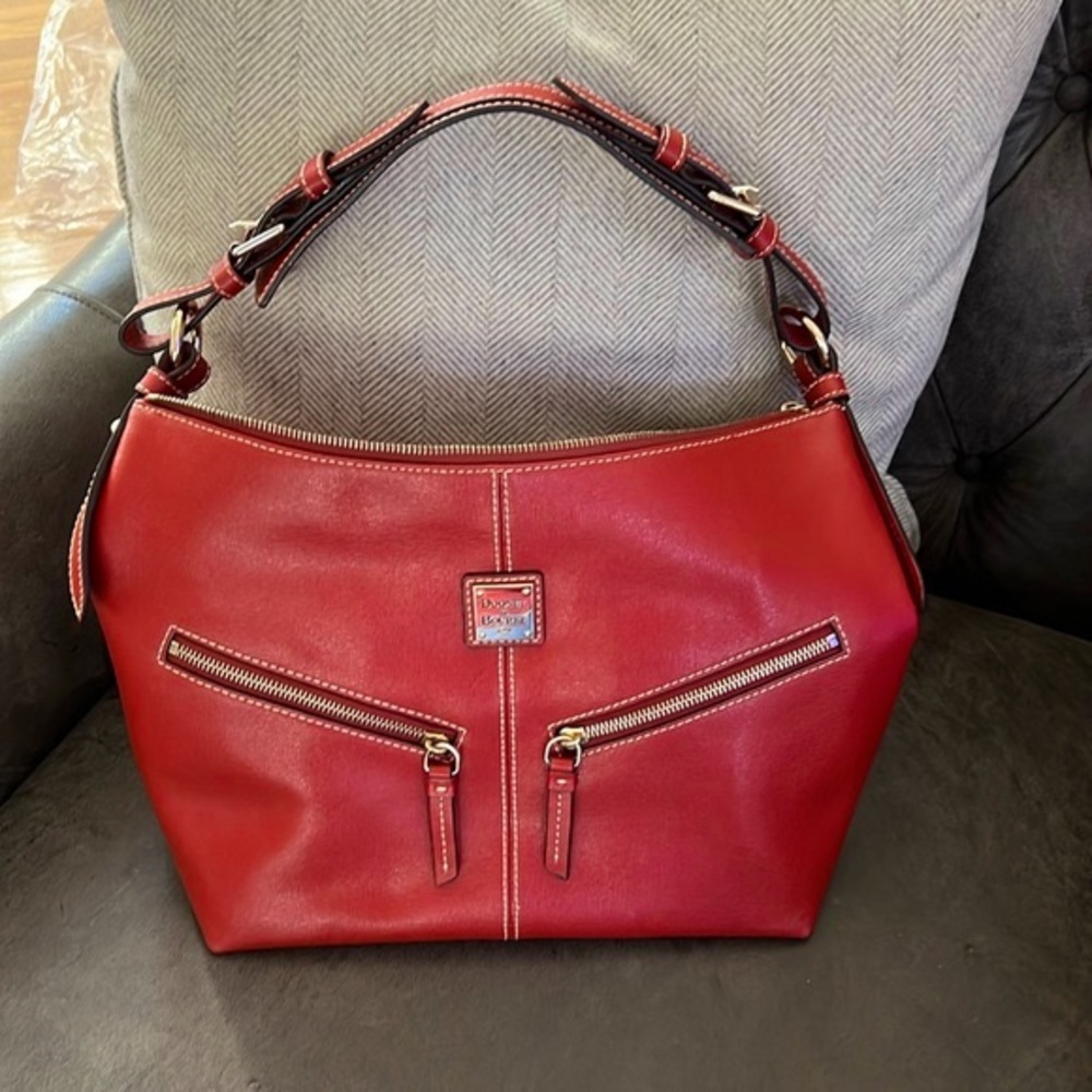 Dooney and Bourke Red Burgundy Pocket Shoulder Bag